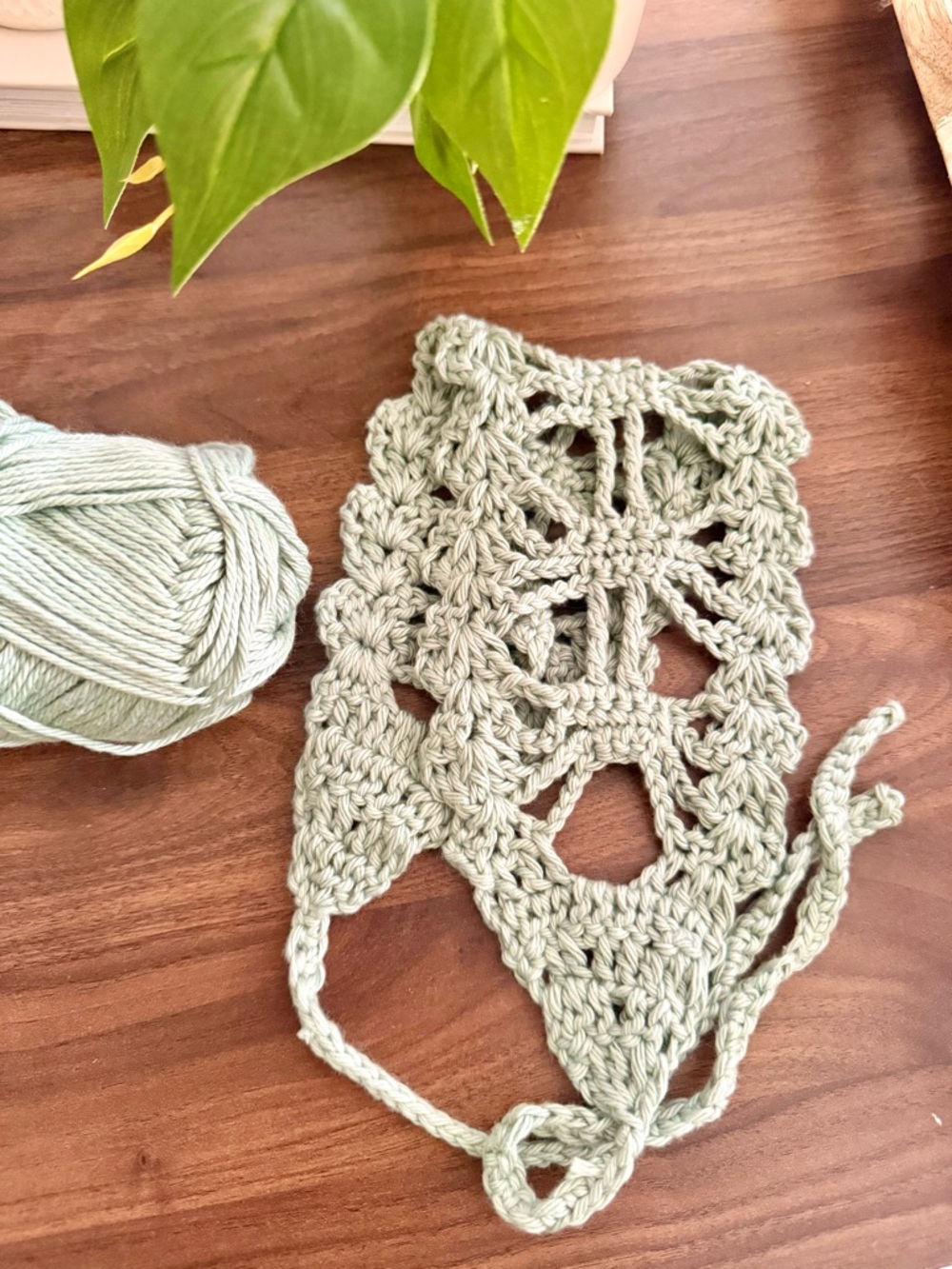 New Sage Green Crochet Lace Headband - Boho Floral Hair Accessory